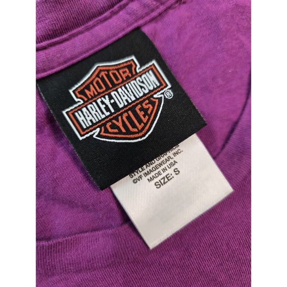 Vintage Y2K Harley-Davidson Women's Small T-Shirt Purple Made in USA - Picture 4 of 5